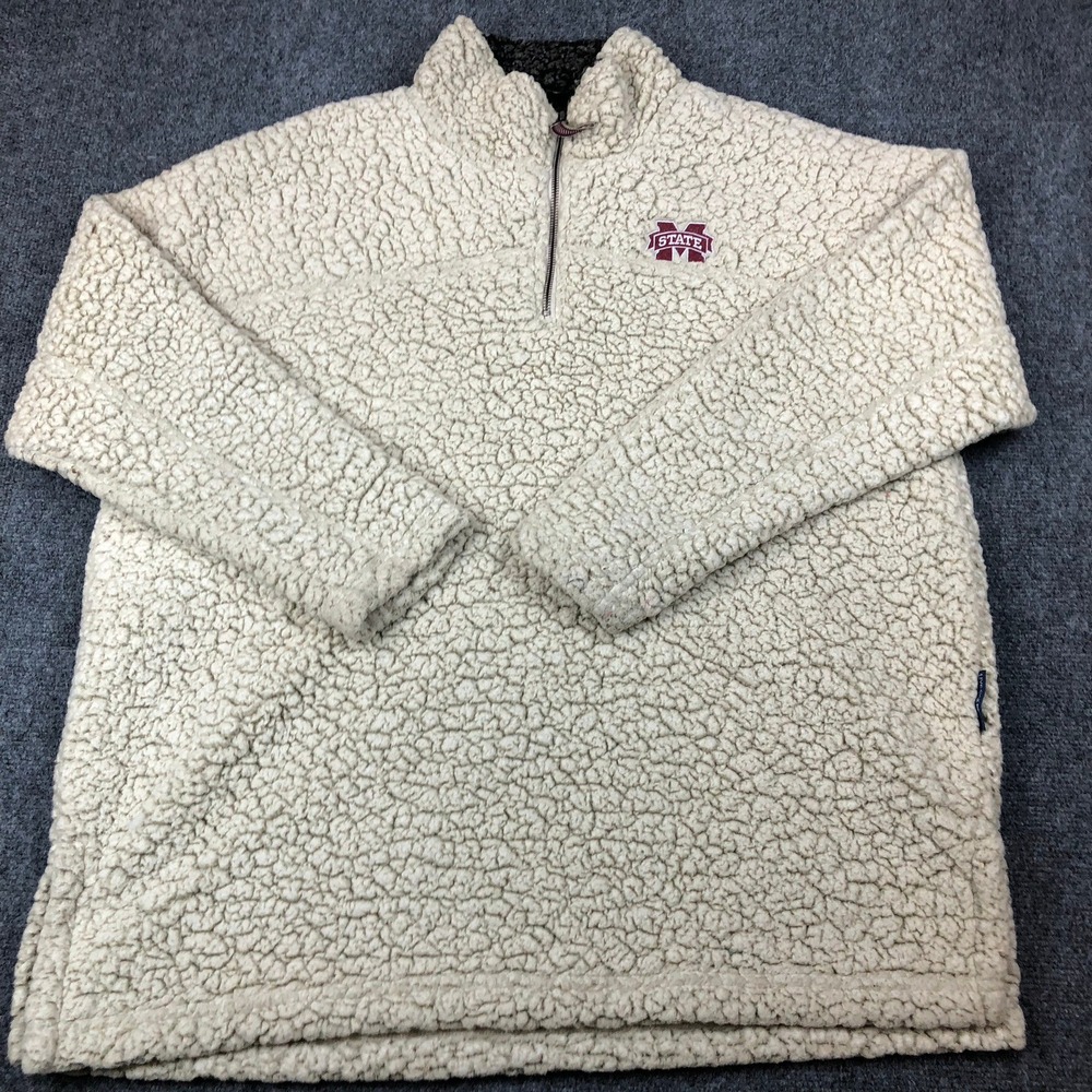 Live Oak Brand Mississippi State Bulldogs Sherpa Fleece Quarter Zip Mens 2XL
